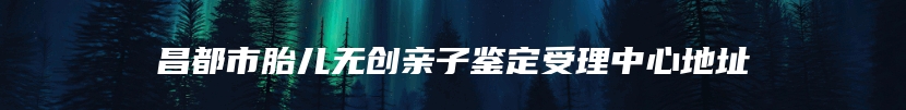 昌都市胎儿无创亲子鉴定受理中心地址