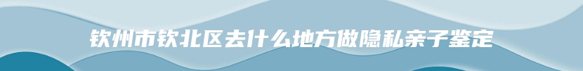 钦州市钦北区去什么地方做隐私亲子鉴定