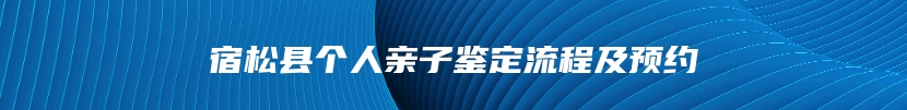 宿松县个人亲子鉴定流程及预约