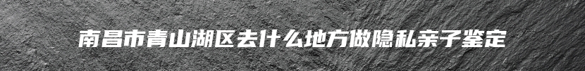 南昌市青山湖区去什么地方做隐私亲子鉴定