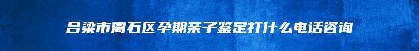 吕梁市离石区孕期亲子鉴定打什么电话咨询