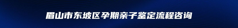 眉山市东坡区孕期亲子鉴定流程咨询