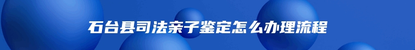 石台县司法亲子鉴定怎么办理流程