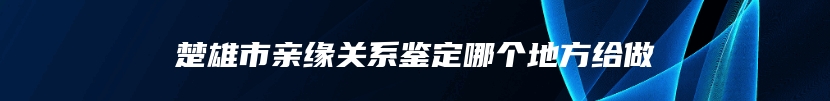 楚雄市亲缘关系鉴定哪个地方给做