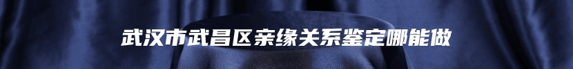武汉市武昌区亲缘关系鉴定哪能做