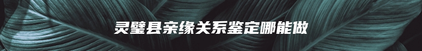灵璧县亲缘关系鉴定哪能做