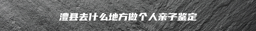 澧县去什么地方做个人亲子鉴定