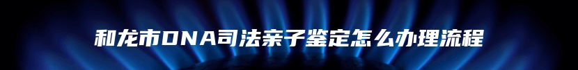 和龙市DNA司法亲子鉴定怎么办理流程