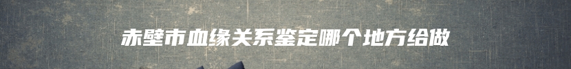赤壁市血缘关系鉴定哪个地方给做