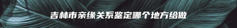 吉林市亲缘关系鉴定哪个地方给做
