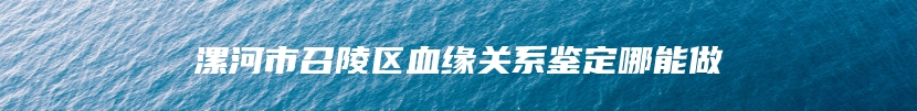 漯河市召陵区血缘关系鉴定哪能做