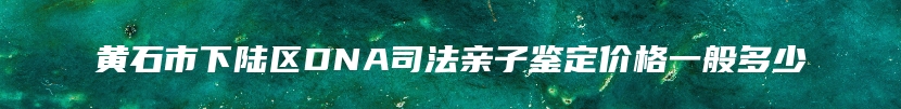 黄石市下陆区DNA司法亲子鉴定价格一般多少