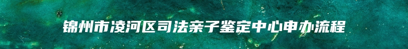 锦州市凌河区司法亲子鉴定中心申办流程