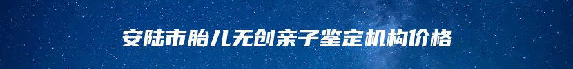 安陆市胎儿无创亲子鉴定机构价格