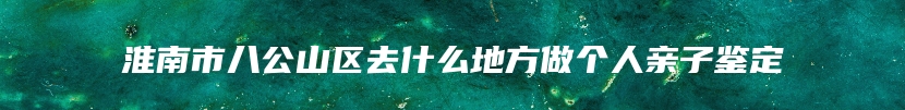 淮南市八公山区去什么地方做个人亲子鉴定