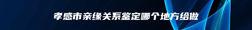 孝感市亲缘关系鉴定哪个地方给做
