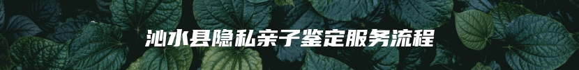 沁水县隐私亲子鉴定服务流程
