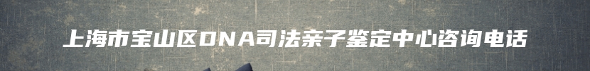 上海市宝山区DNA司法亲子鉴定中心咨询电话