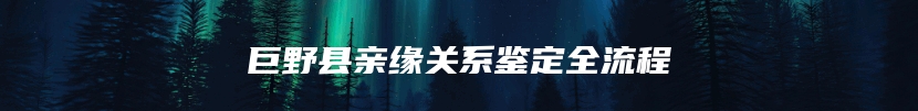 巨野县亲缘关系鉴定全流程