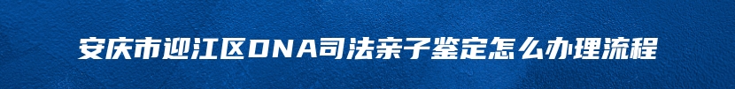 安庆市迎江区DNA司法亲子鉴定怎么办理流程