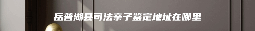岳普湖县司法亲子鉴定地址在哪里