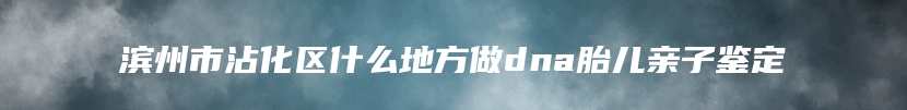 滨州市沾化区什么地方做dna胎儿亲子鉴定