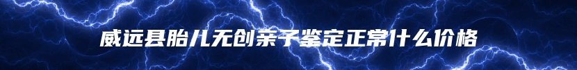 威远县胎儿无创亲子鉴定正常什么价格
