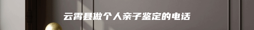 云霄县做个人亲子鉴定的电话