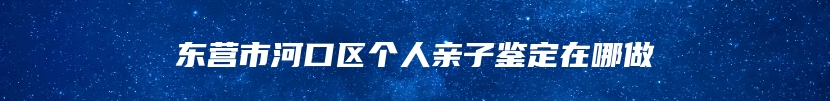 东营市河口区个人亲子鉴定在哪做