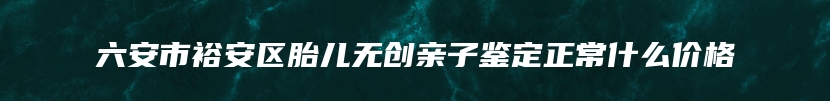 六安市裕安区胎儿无创亲子鉴定正常什么价格