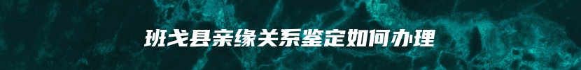 班戈县亲缘关系鉴定如何办理