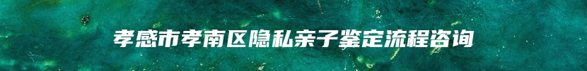 孝感市孝南区隐私亲子鉴定流程咨询