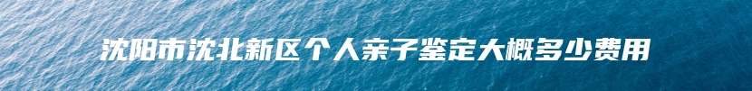 沈阳市沈北新区个人亲子鉴定大概多少费用