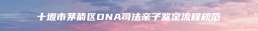 十堰市茅箭区DNA司法亲子鉴定流程规范