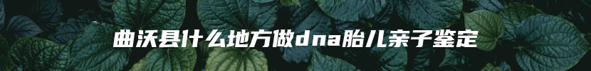 曲沃县什么地方做dna胎儿亲子鉴定