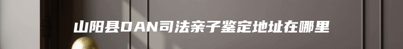 山阳县DAN司法亲子鉴定地址在哪里