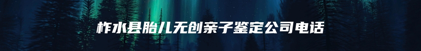 柞水县胎儿无创亲子鉴定公司电话