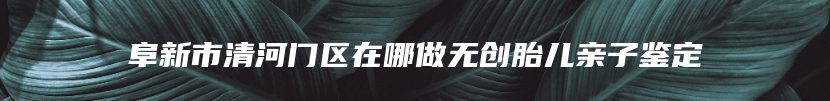 阜新市清河门区在哪做无创胎儿亲子鉴定