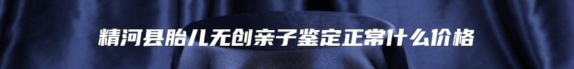 精河县胎儿无创亲子鉴定正常什么价格