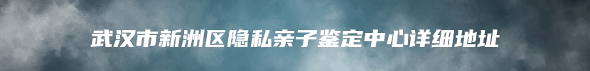 武汉市新洲区隐私亲子鉴定中心详细地址