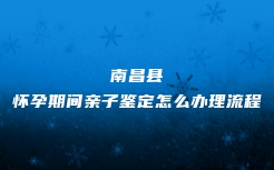 南昌县怀孕期间亲子鉴定怎么办理流程