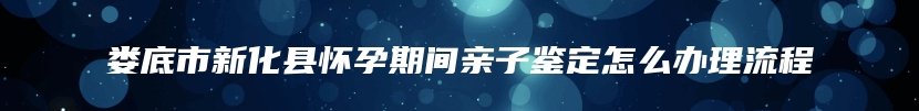 娄底市新化县怀孕期间亲子鉴定怎么办理流程