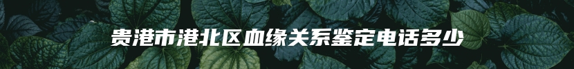 贵港市港北区血缘关系鉴定电话多少
