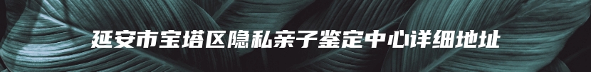 延安市宝塔区隐私亲子鉴定中心详细地址