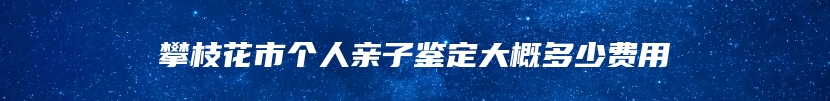 攀枝花市个人亲子鉴定大概多少费用