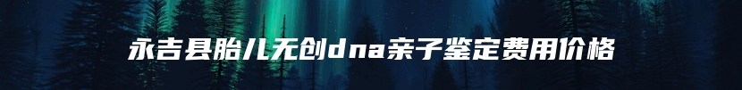 永吉县胎儿无创dna亲子鉴定费用价格