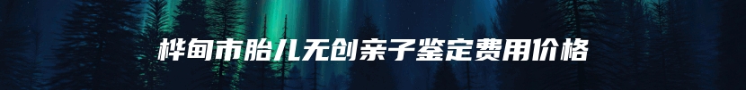 桦甸市胎儿无创亲子鉴定费用价格