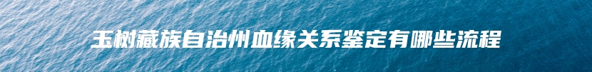 玉树藏族自治州血缘关系鉴定有哪些流程