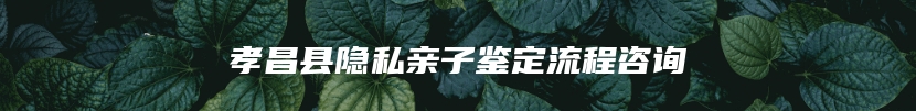 孝昌县隐私亲子鉴定流程咨询