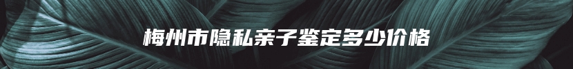 梅州市隐私亲子鉴定多少价格